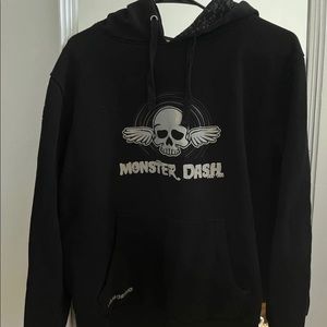 skull with wings black hoodie